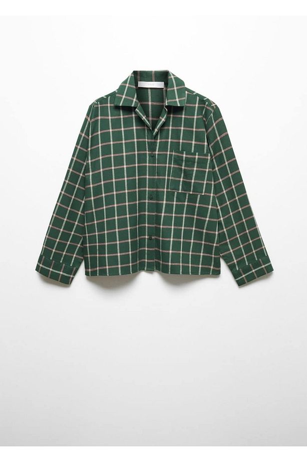 Flanel Ekose Pijama Gömleği - 3