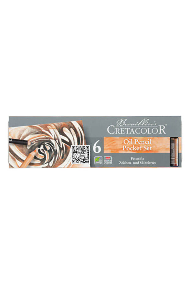 Oil Pencils Drawing Set Oil Drawing Pencils Sketching Set 6-Piece Metal Box / 400 07