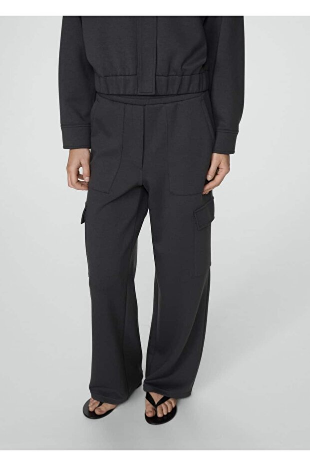 Beli elastik kargo pantolon - 1