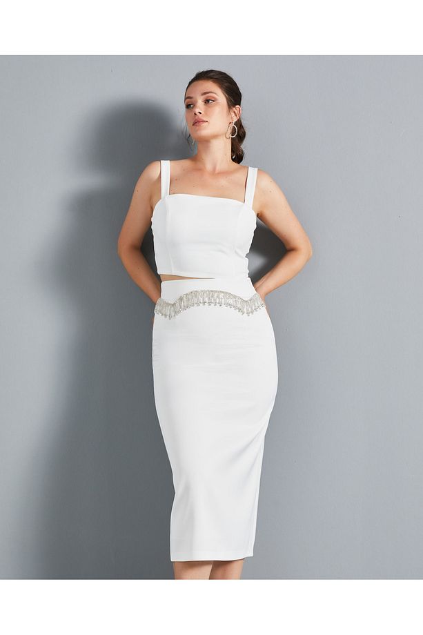 Serpil Kadın Ekru Etek 36746 - 2