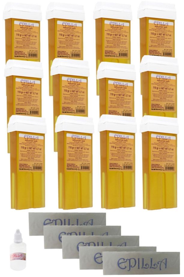 Roll On Sir Ağda Kartuş Naturel 12 Adet-5 Paket Ağda Bezi Ve Ağda Yağı Hediye - 1