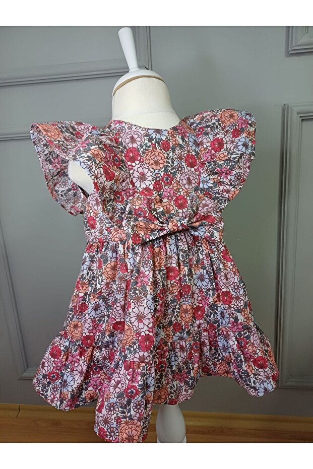 Girl's Ruffled Floral Print Sleeveless Backless Cute Summer Dress