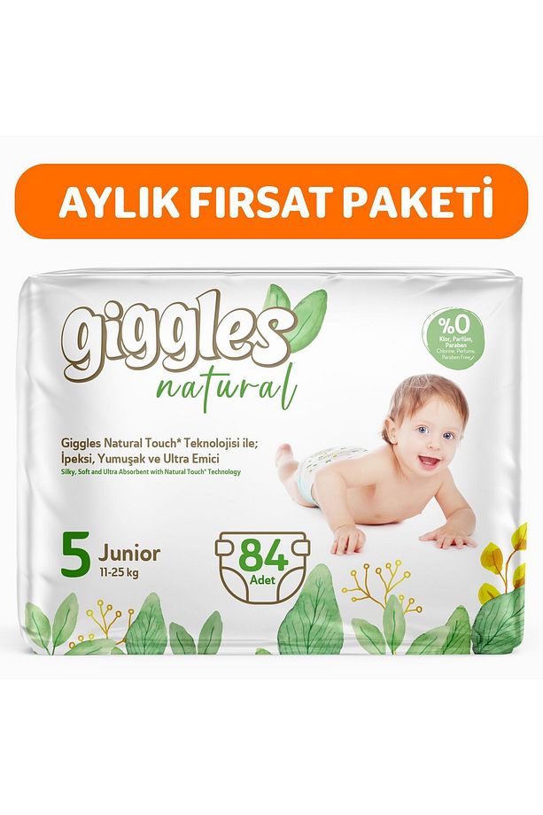 Natural 5 Numara Juniour Pamuklu Bebek bezi 84 Adet - 1