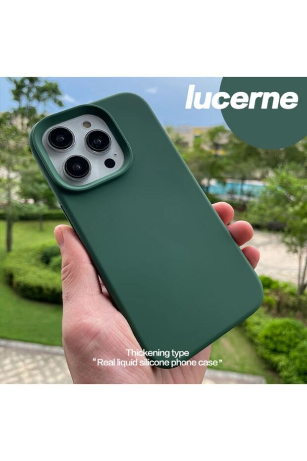 iPhone 14 Pro Max Case Velvet Launch Soft Soft Liquid Silicone Camera Protection Cover Green