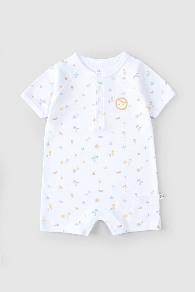 Organic Cotton Short Sleeve Baby Shorts Overalls Picnic