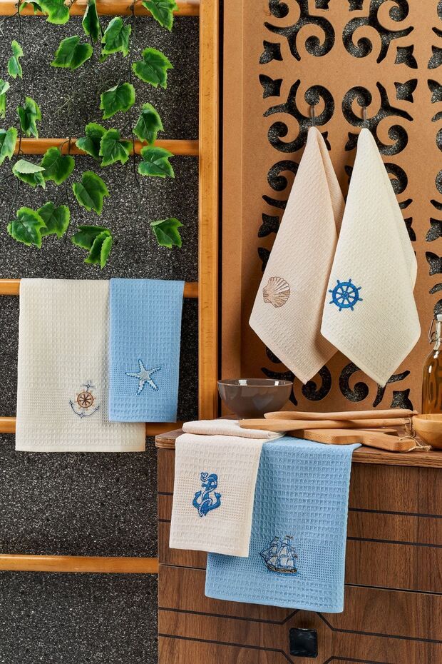 طقم مناشف المطبخ 6 قطع Alaçatı 40x60