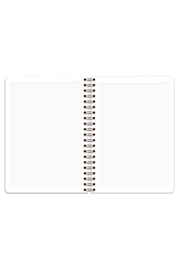 20x28 cm A4 Lastikli Spiralli Sert Kapak Not Defteri Kareli Gül Kurusu - 9