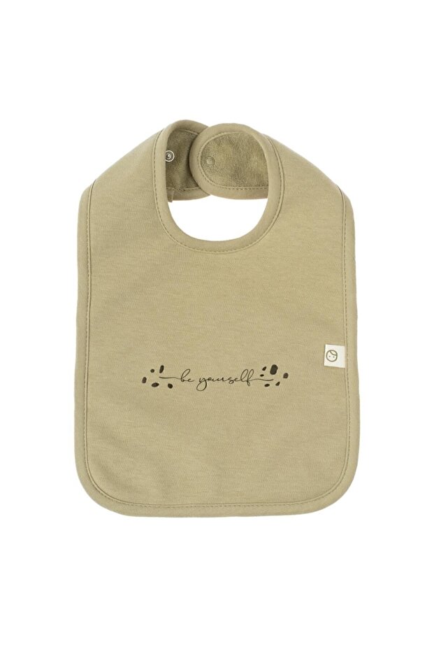 Organic Cotton Liquid Proof Baby Bib Khaki Be Yourself