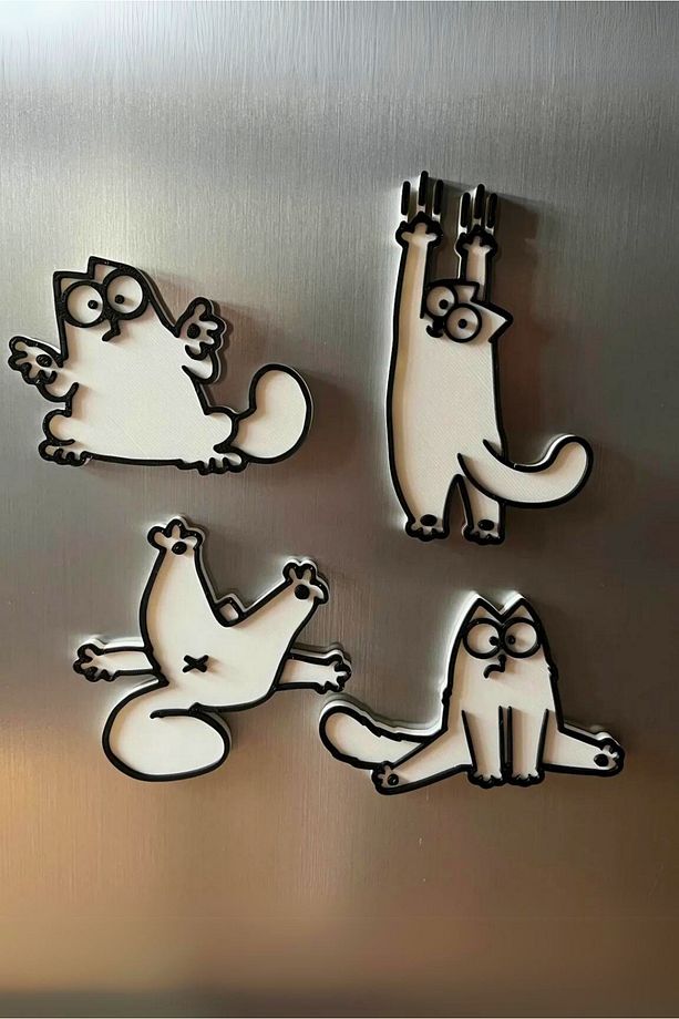 10'lu Simon's Cat Figürlü Magnet Seti - Sevimli ve Eğlenceli Mıknatıs Koleksiyonu - 2