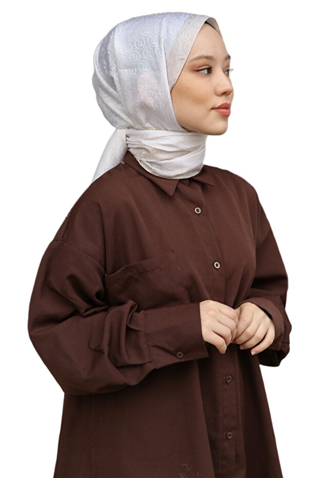 Monogram Shawl - Bone - 3