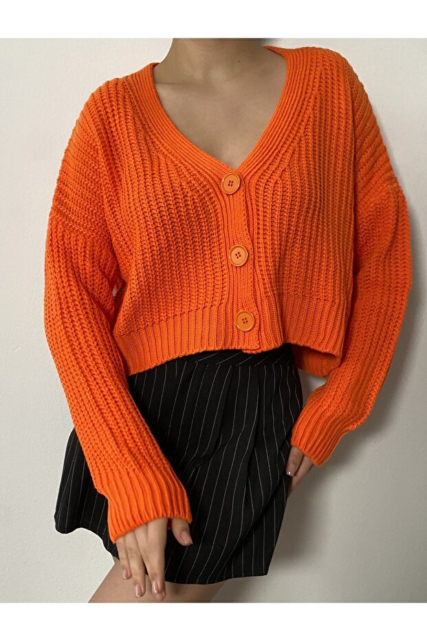 Oranj Basic Kısa V Yaka Triko Hırka 26020 - 3