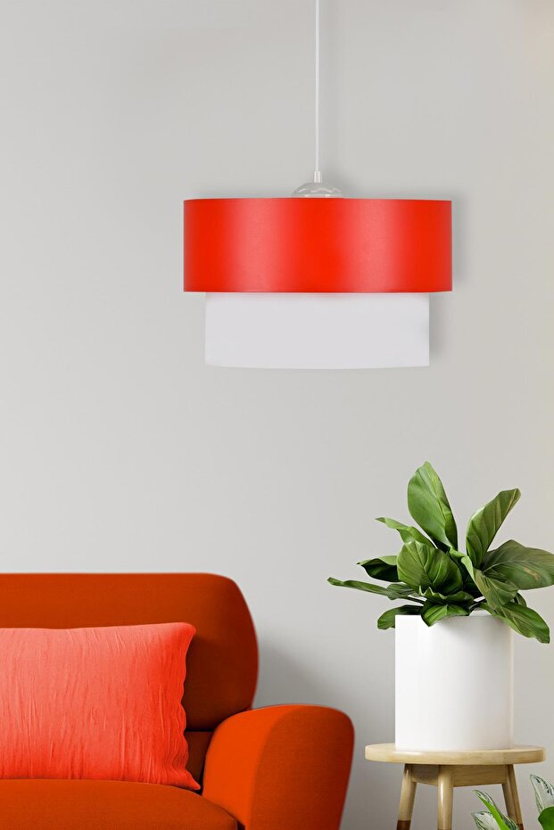 Melon Pasta Kırmızı Beyaz Avize - 1