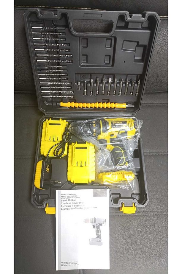 BOLTOPTAN Dawreekkk 24V -CD24 Sarı Darbesiz Tam Setli Şarjlı Matkap-Vidalama - 1