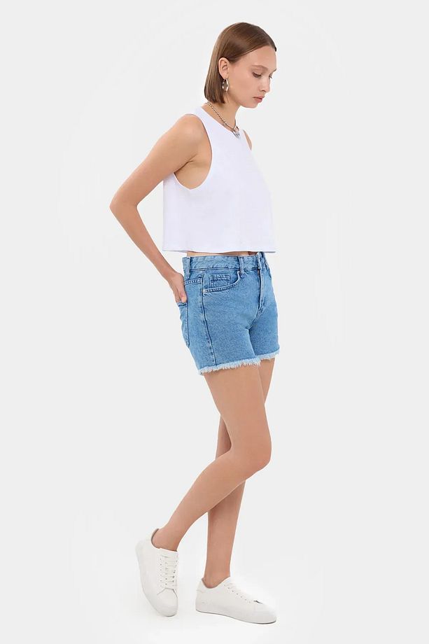 Kolsuz Bisiklet Yakalı  Crop Top - 3