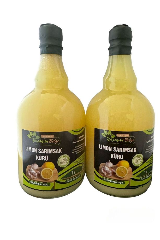 Limon Sarımsak Kürü El Yapımı Cam Şişe 1 lt (2 adet) - 1