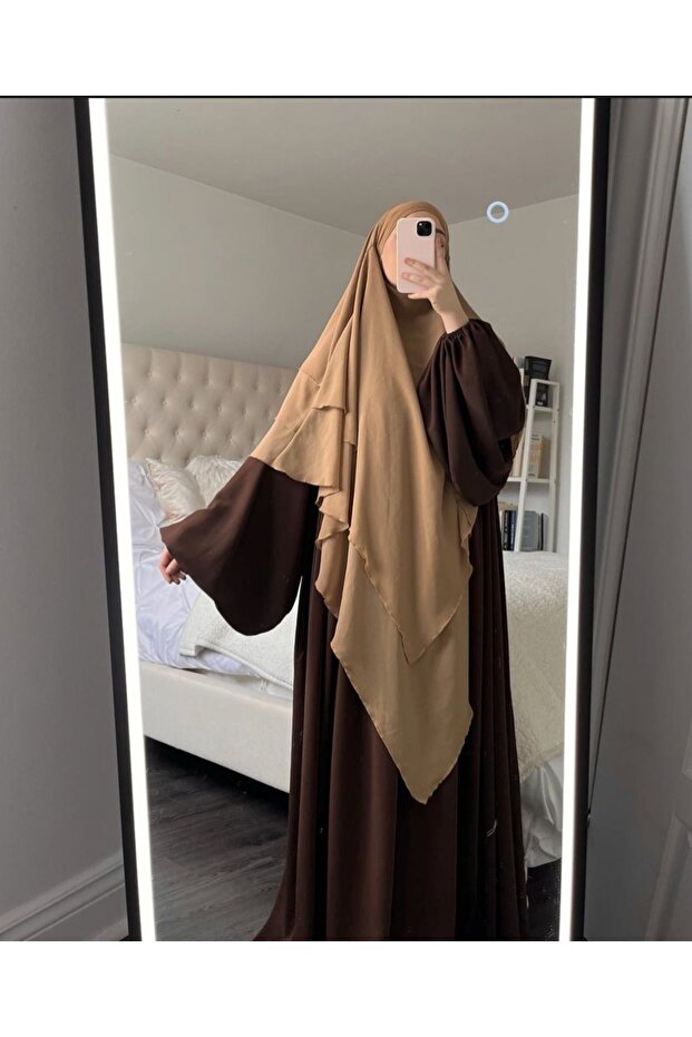 3 katlı peçeli sufle khımar - 2