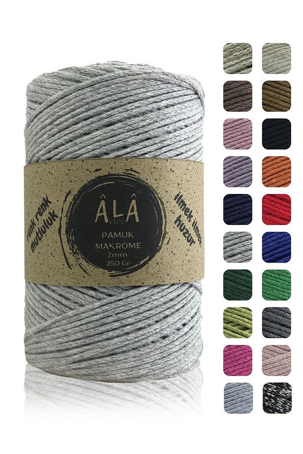Koton Pamuk Makrome İpi 2mm Cotton Zincir Makrome Çanta İpi Supla İpi Koton İp 250 Gram - 1