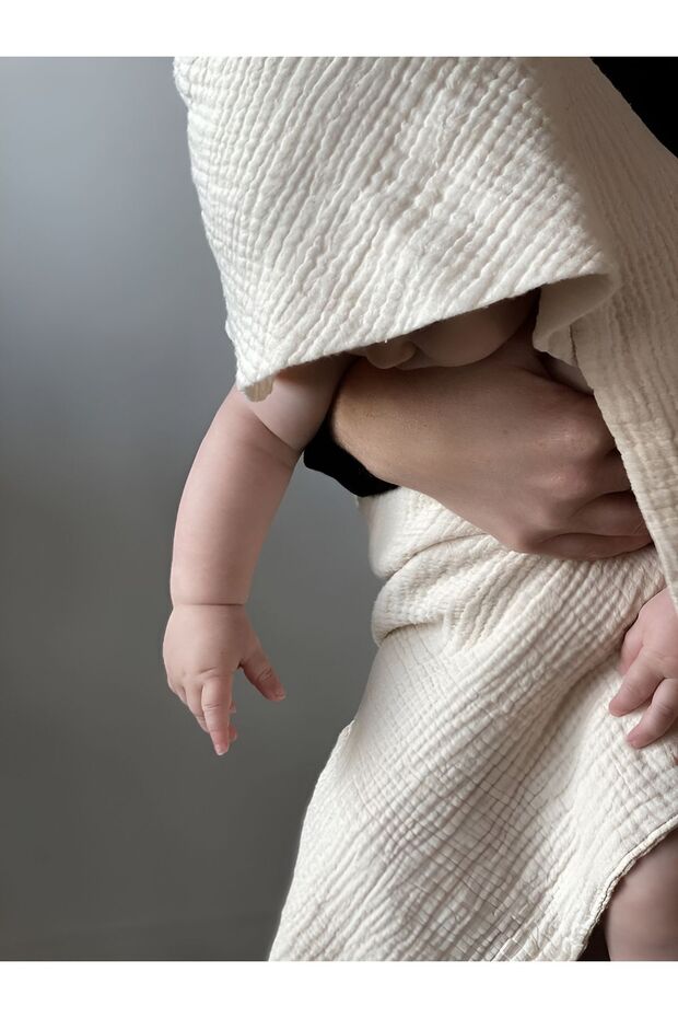 Four-Layer Muslin Hooded Baby Kids Towel Swaddle Bath Towel Cotton Beach Towel