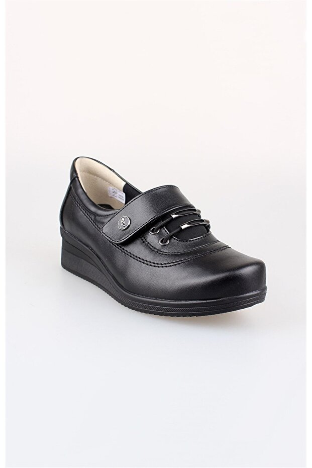 Edik Daily and Mother's Shoes Genuine Leather Lining Heel Cushioned System C208 Black
