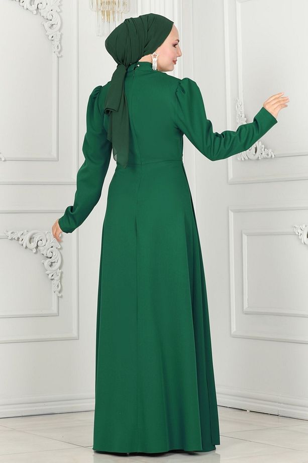 Beli Taş İşlemeli Abiye 6883MDH809 Zümrüt - 6