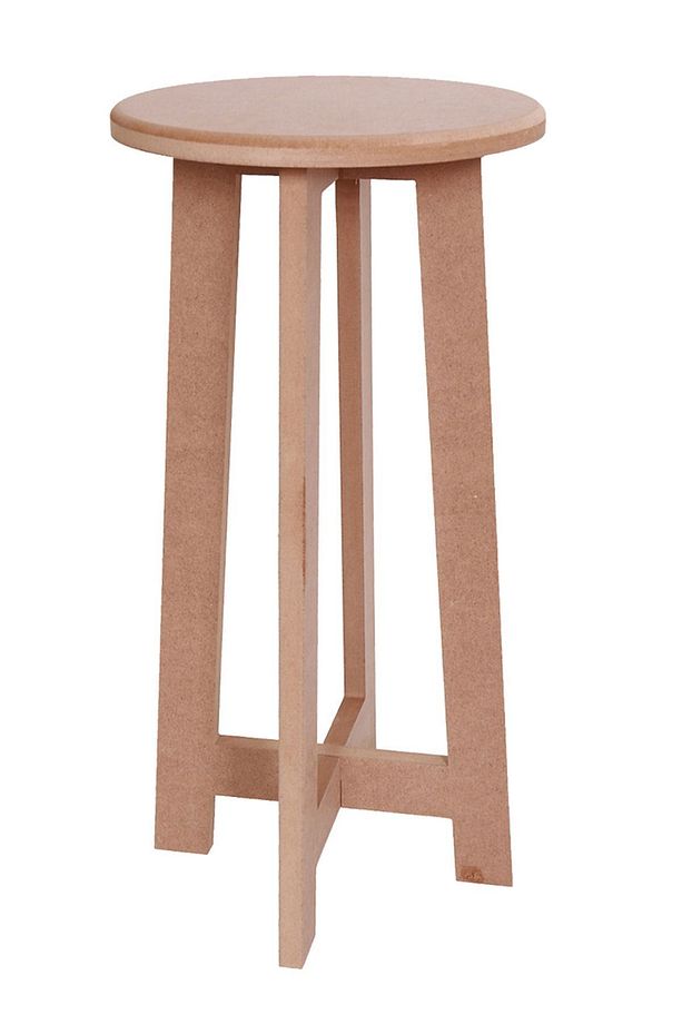 Boyanabilir Ahşap MDF Yuvarlak Demonte Tabure 30x60 xm - 2