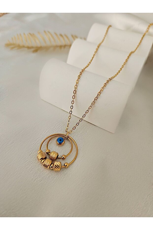 Steel necklace, evil eye Beaded, new season steel necklace.