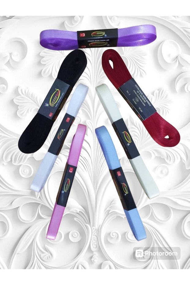 Kezban Textile Satin Ribbons(1 cm) 7 Pcs Assorted Colors