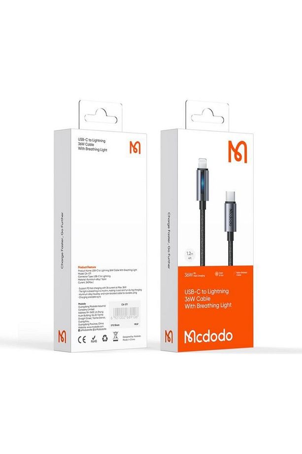 CA-5710 Pd 36W TypeC İphone Hızlı Şarj Kablosu 1.2m-Siyah - 3