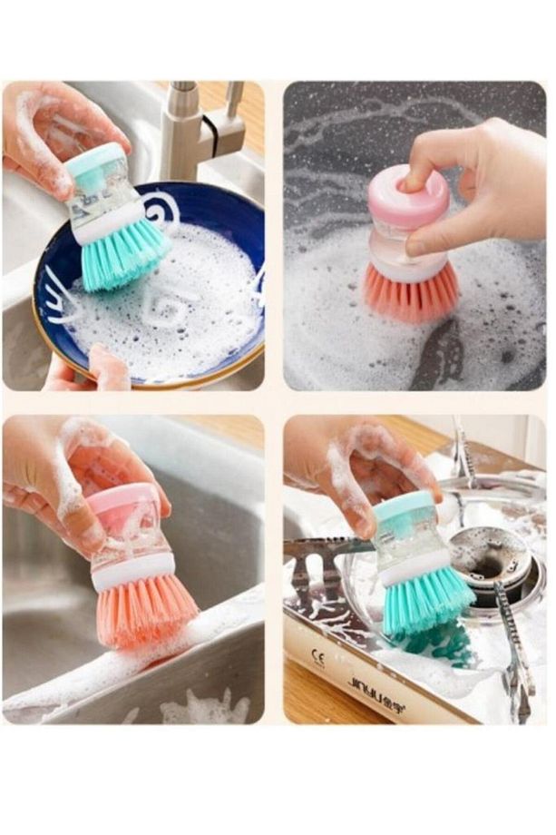 Çok Amaçlı Deterjan Hazneli Fırça Mutfak Ocak Banyo Lavabo - 5