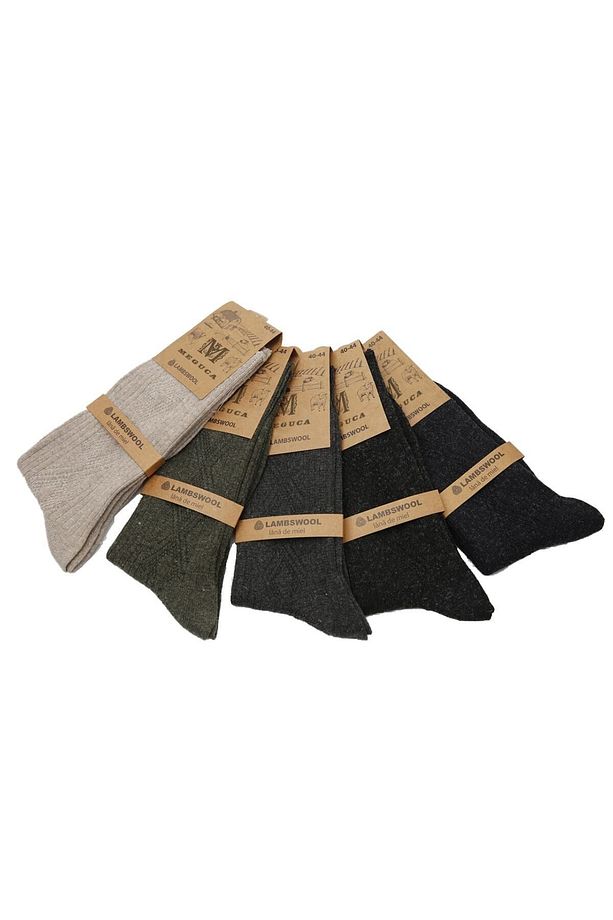 Erkek Ve Kadın Kışlık Ekstra Sıcak Lambswool Yün Çorap Seti 5 Çift - 3