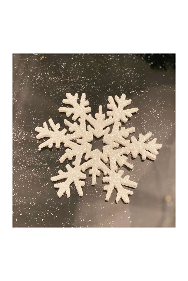New Year 20cm Bright Glitter Covered Room Wall Decoration Ornament Snowflake Decor