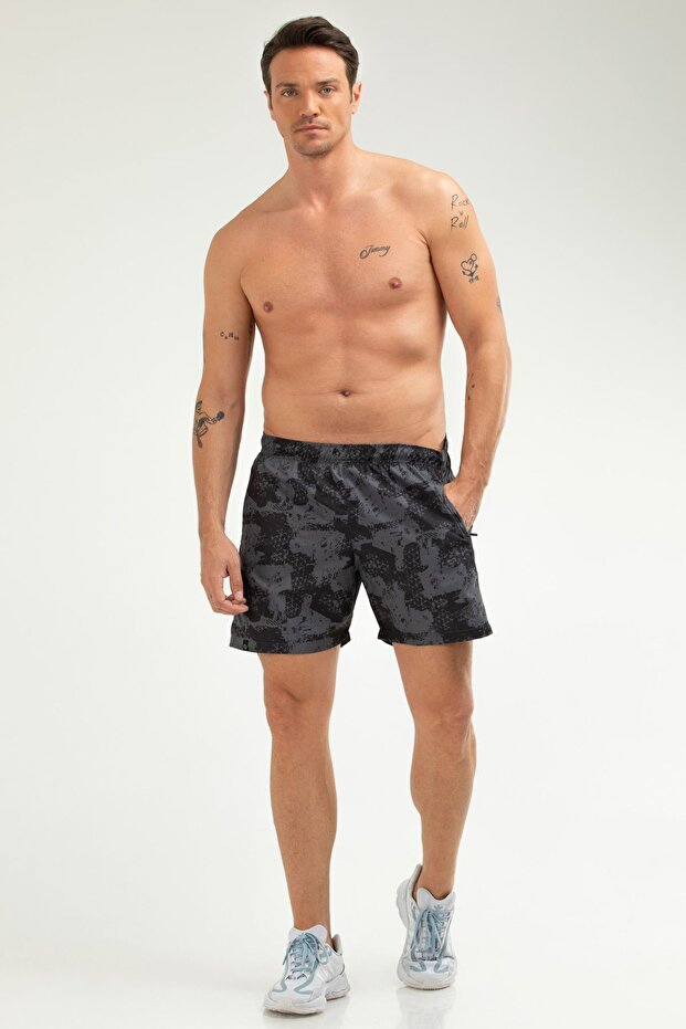 Füme Regular Hızlı Kuruyan Basic Erkek Deniz Şortu Xe0123 - 1