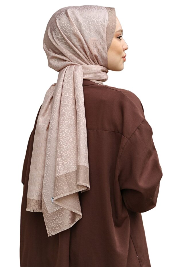 Monogram Şal - Karamel - 1