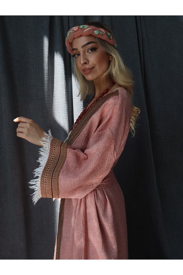 Tarsus Kaftan Kiremit / Tasarım Kaftan / Boho Stil Kaftan - 5