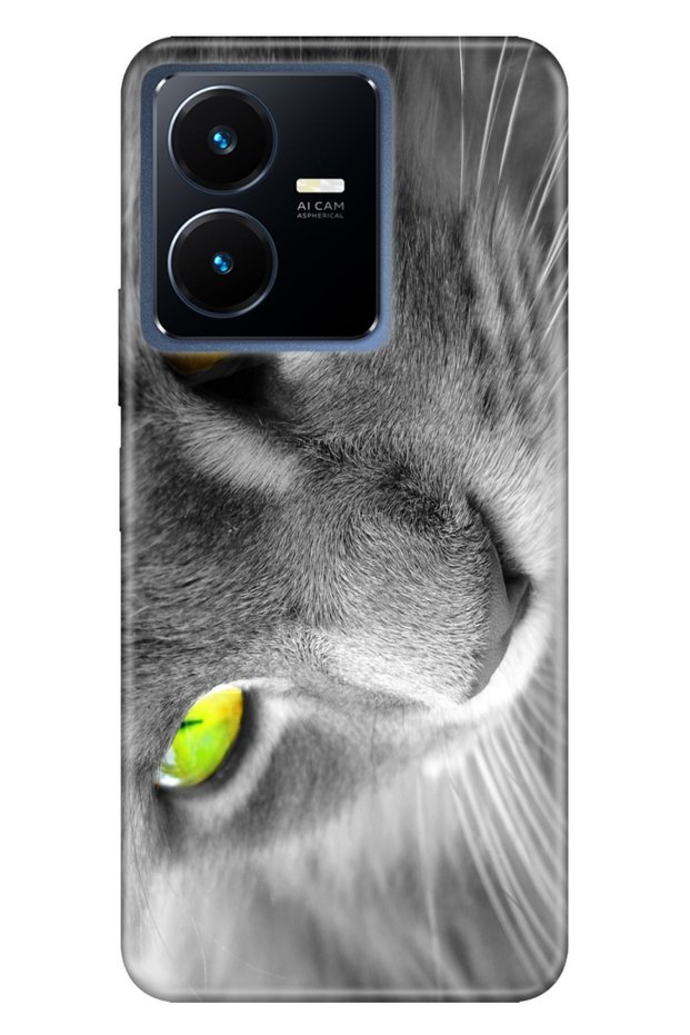 Y22s - Y35 Compatible Case Silicone Patterned Picture Cover Yellow Eye Cat