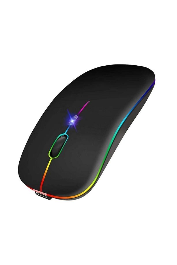 Kablosuz Wireless 2.4g Bluetooth Sessiz Mouse Şarj Edilebilir Rgb Renkli Ergonomik Tasarımlı - 8