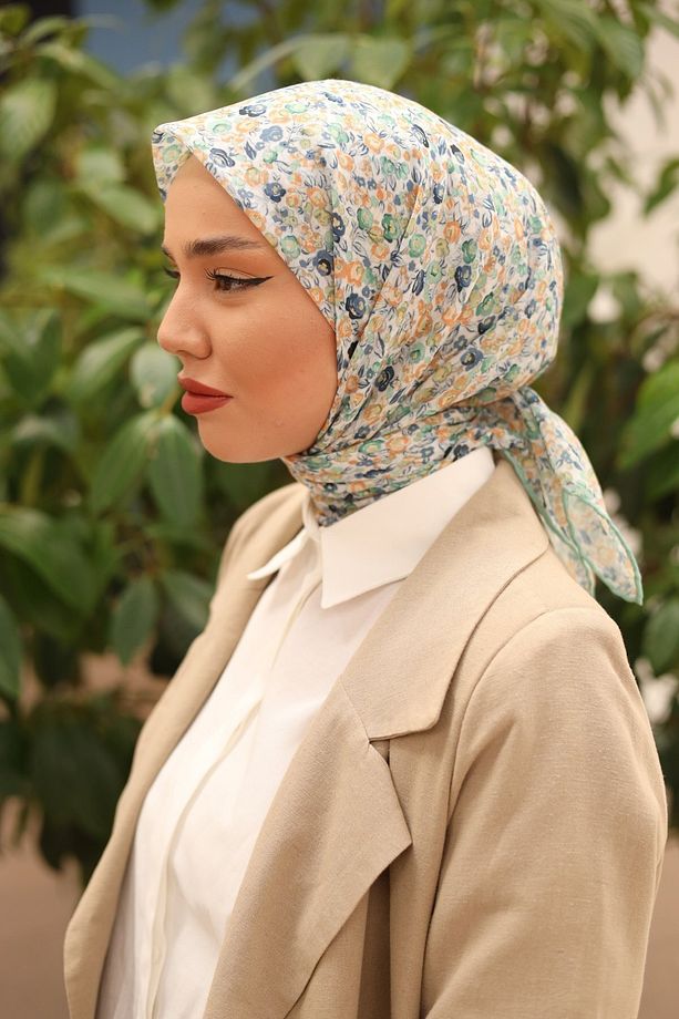 Karanfil Desen Soft Pamuk Eşarp - 2