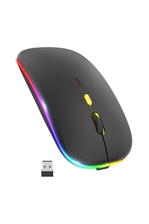 Kablosuz Wireless 2.4g Bluetooth Sessiz Mouse Şarj Edilebilir Rgb Renkli Ergonomik Tasarımlı - 7