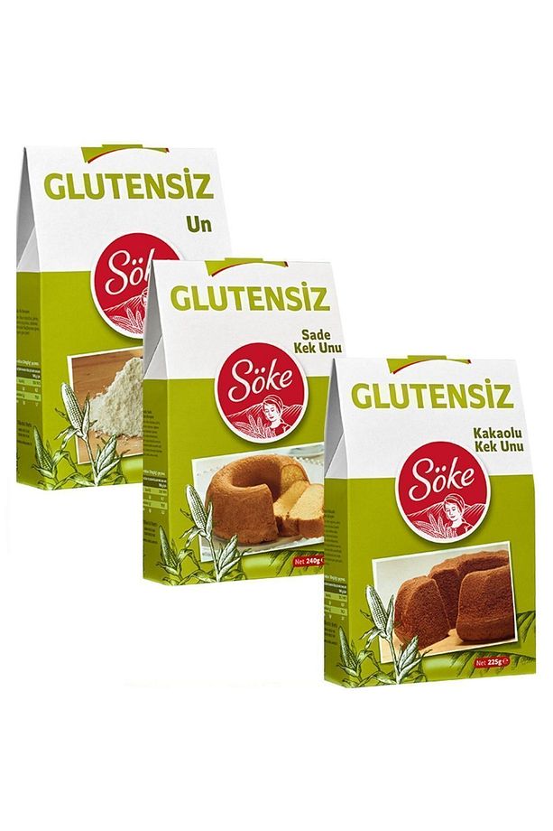 Glutensiz Un 250 G Kek Un Sade 240 G Kakaolu Kek Un 225 G 3 Lü Set - 1
