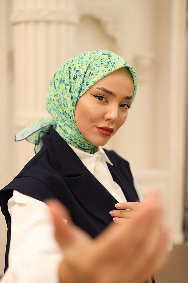 Karanfil Desen Soft Pamuk Eşarp - 1