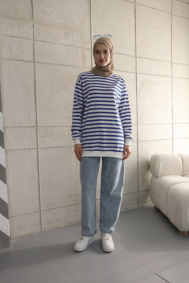 TWO THREAD TESETURES TUNIC STRIPES SWEATSHIRT - 5