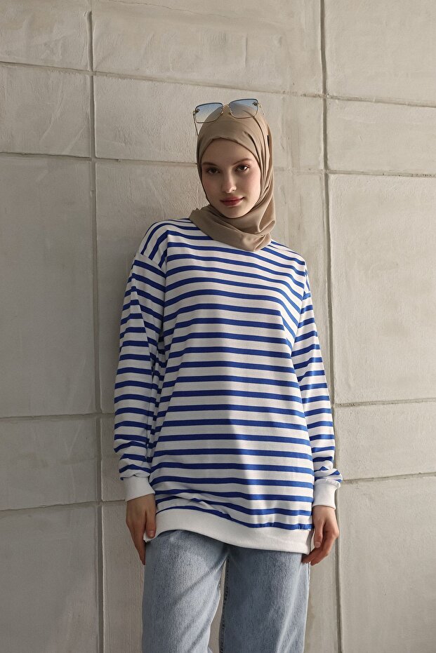 TWO THREAD TESETURES TUNIC STRIPES SWEATSHIRT - 3