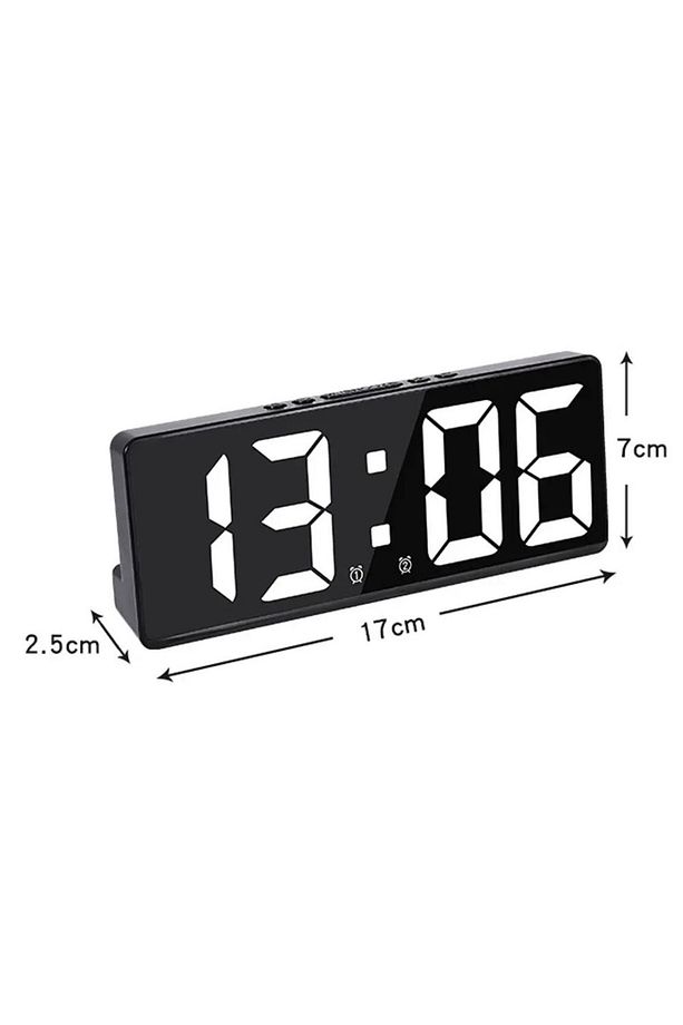Masa Saati Derece Alarm Takvim Pil(Dahil Değildir)+Şarjlı Led Işıklı Dijital - 8