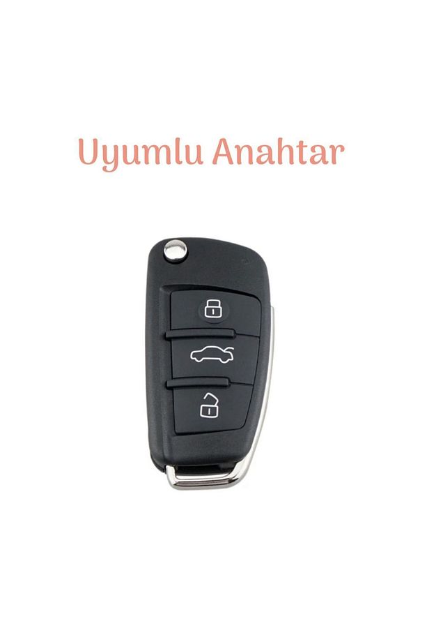 Audi A1 A3 8P 8L A4 A5 B6 B7 B8 A6 A7 C5 C6 4F Q3 Q5 Q7 8V ANAHTAR KILIFI Siyah/Kırmızı - 6
