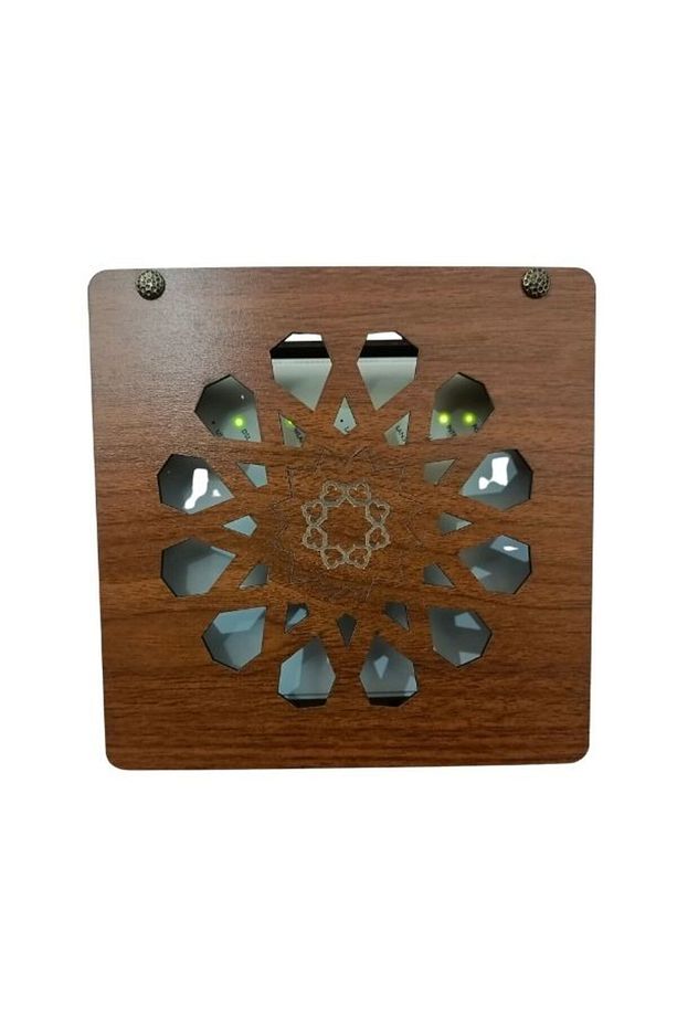 Modem Saklama Kutusu Ahşap Ceviz Dokulu Iç Ölçüler 18 X18x7.5 Cm - 1