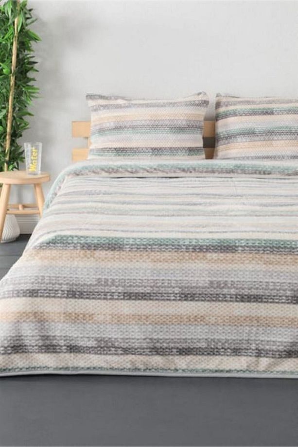 Relax Battaniye Yatak Örtüsü Seti 3 Parça Çift Kişilik Color Lines V2 - 1