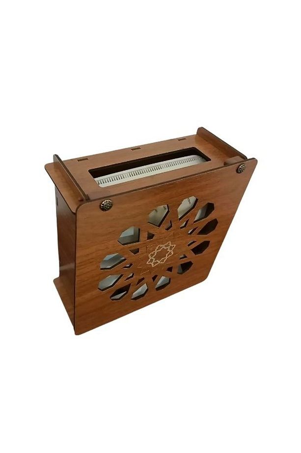 Modem Saklama Kutusu Ahşap Ceviz Dokulu Iç Ölçüler 18 X18x7.5 Cm - 2