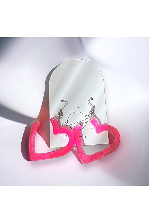 Pembe Kalpli Epoksi Küpe - 5