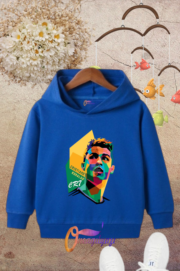 Cr7 Printed Hooded Children's Sweatshirt