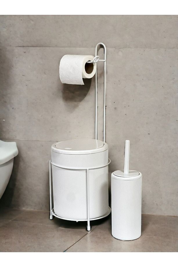 Çöp Kovalı Wc Kağıtlık Ve Tuvalet Fırça Seti - 2
